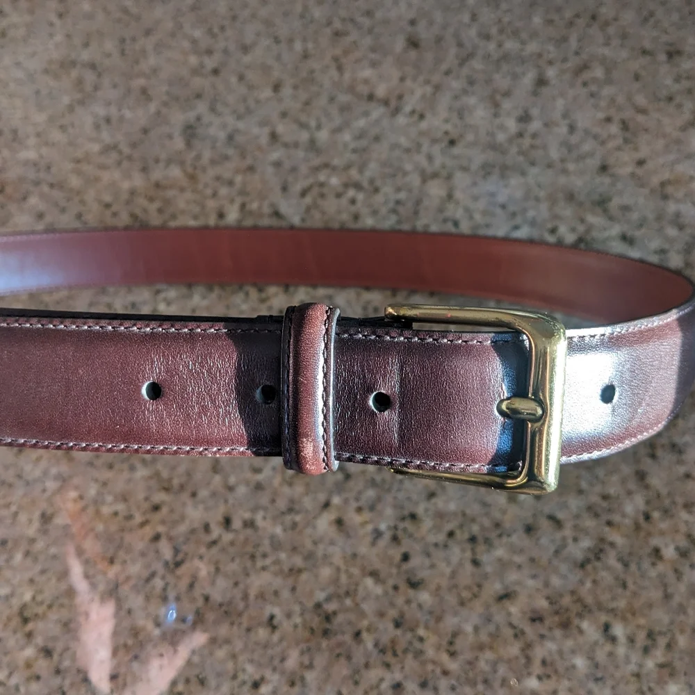 Coach Belt - Leather and Brass - 38 Inches - Picture 2 of 9